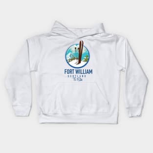 Fort William scotland skiing logo Kids Hoodie